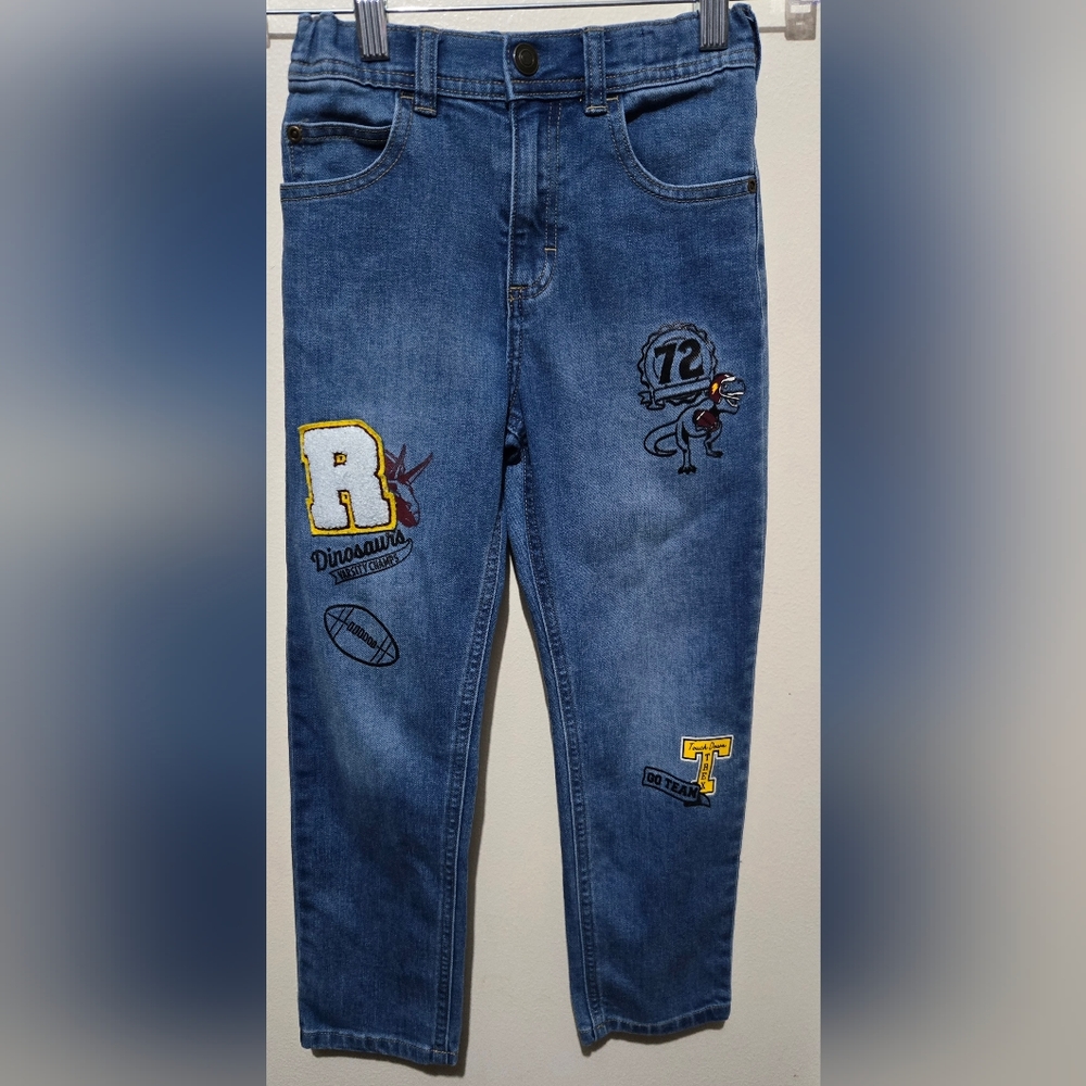Kids Blue Denim Jeans with Fun Patches
